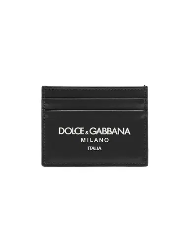 Dolce & Gabbana Men's Leather Card Case - Black White | Thumbnail 1 Dolce & Gabbana Men's Leather Card Case - Black White | Thumbnail 1
