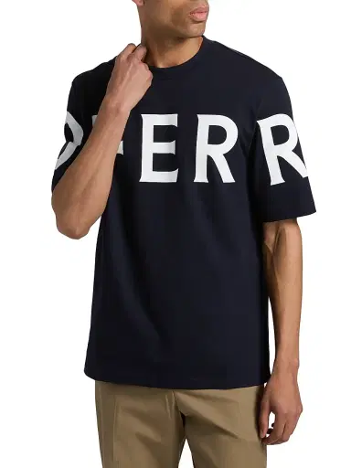 FERRAGAMO Men's Logo Crewneck T-Shirt - New Navy White | Thumbnail 3 FERRAGAMO Men's Logo Crewneck T-Shirt - New Navy White | Thumbnail 3