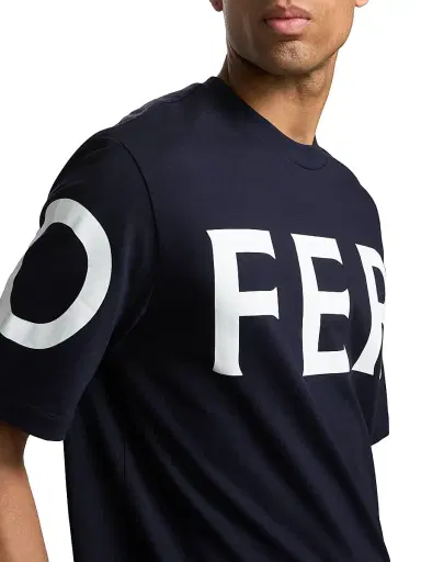 FERRAGAMO Men's Logo Crewneck T-Shirt - New Navy White | Thumbnail 6 FERRAGAMO Men's Logo Crewneck T-Shirt - New Navy White | Thumbnail 6