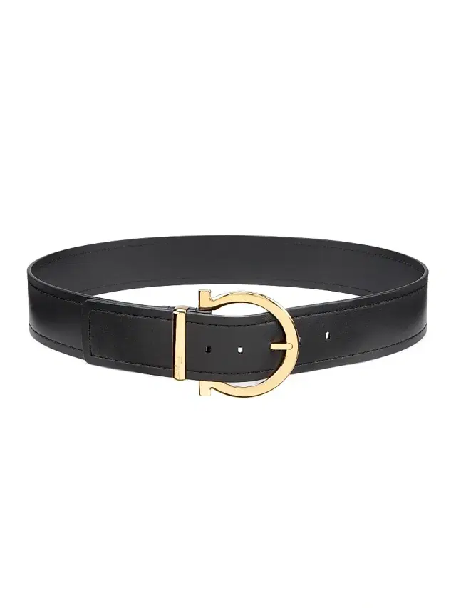 Women's Gancini Buckle Leather Belt - Black