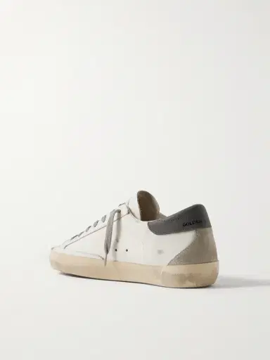 Golden Goose Super-Star Distressed Suede-Trimmed Leather Sneakers - Men | Thumbnail 4
