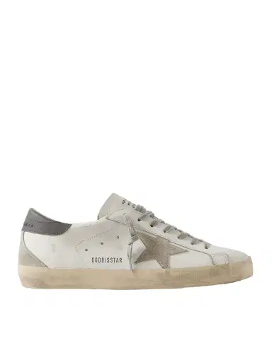 Golden Goose Super-Star Distressed Suede-Trimmed Leather Sneakers - Men | Thumbnail 1