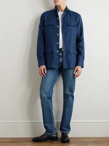 Anderson & Sheppard Linen Overshirt - Men | Thumbnail 2 Anderson & Sheppard Linen Overshirt - Men | Thumbnail 2