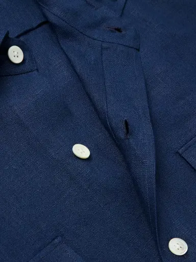 Anderson & Sheppard Linen Overshirt - Men | Thumbnail 4 Anderson & Sheppard Linen Overshirt - Men | Thumbnail 4