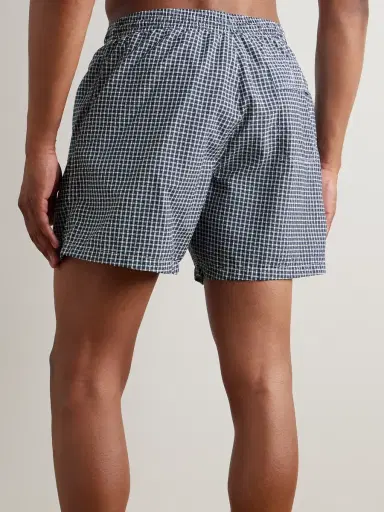 Loro Piana Daneu Straight-Leg Mid-Length Checked Swim Shorts - Men | Thumbnail 3