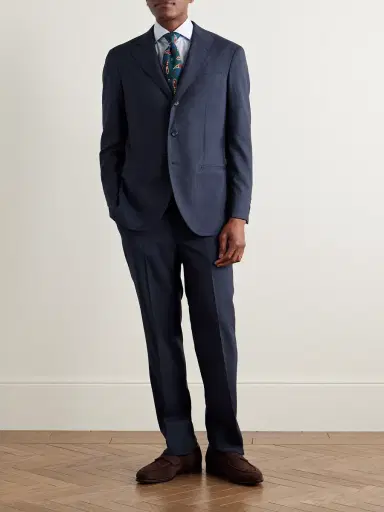 J. Mueser Slim-Fit Straight-Leg Virgin Wool Suit Trousers - Men | Thumbnail 2 J. Mueser Slim-Fit Straight-Leg Virgin Wool Suit Trousers - Men | Thumbnail 2