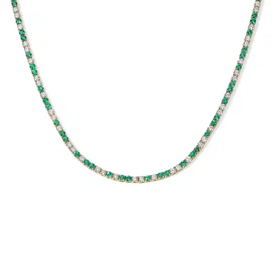 Stephanie Gottlieb Grace Green Emerald and Diamond Tennis Necklace | Thumbnail 2 Stephanie Gottlieb Grace Green Emerald and Diamond Tennis Necklace | Thumbnail 2