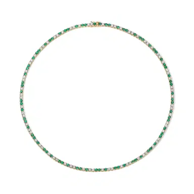 Stephanie Gottlieb Grace Green Emerald and Diamond Tennis Necklace | Thumbnail 1 Stephanie Gottlieb Grace Green Emerald and Diamond Tennis Necklace | Thumbnail 1