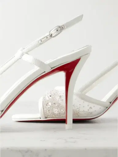 Christian Louboutin Miss Z 80 Embellished Mesh And Leather Slingback Sandals | Thumbnail 4 Christian Louboutin Miss Z 80 Embellished Mesh And Leather Slingback Sandals | Thumbnail 4