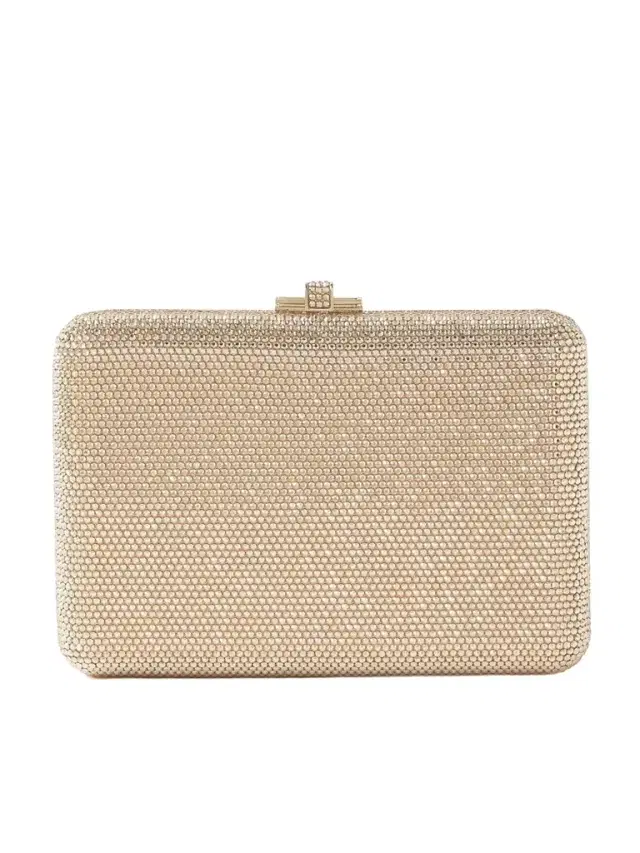 Judith Leiber Couture Slim Slide Crystal-embellished Gold-tone Clutch