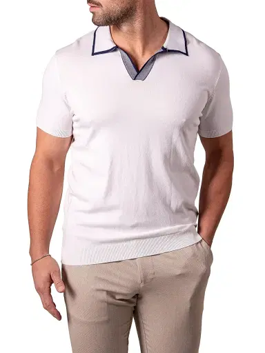 Maceoo Men's Polo Tip Shirt - White - Size Large | Thumbnail 4 Maceoo Men's Polo Tip Shirt - White - Size Large | Thumbnail 4