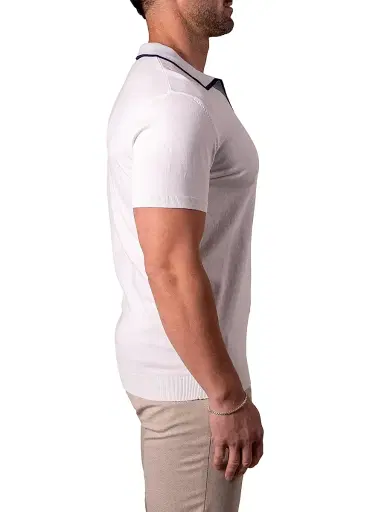 Maceoo Men's Polo Tip Shirt - White - Size Large | Thumbnail 5 Maceoo Men's Polo Tip Shirt - White - Size Large | Thumbnail 5