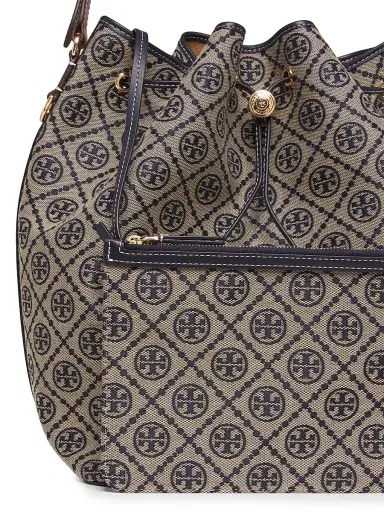 Tory Burch Women's T Monogram Oversized Bucket Bag - Tory Navy | Thumbnail 6