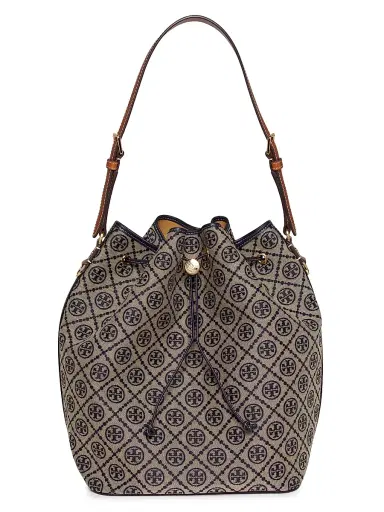 Tory Burch Women's T Monogram Oversized Bucket Bag - Tory Navy | Thumbnail 1