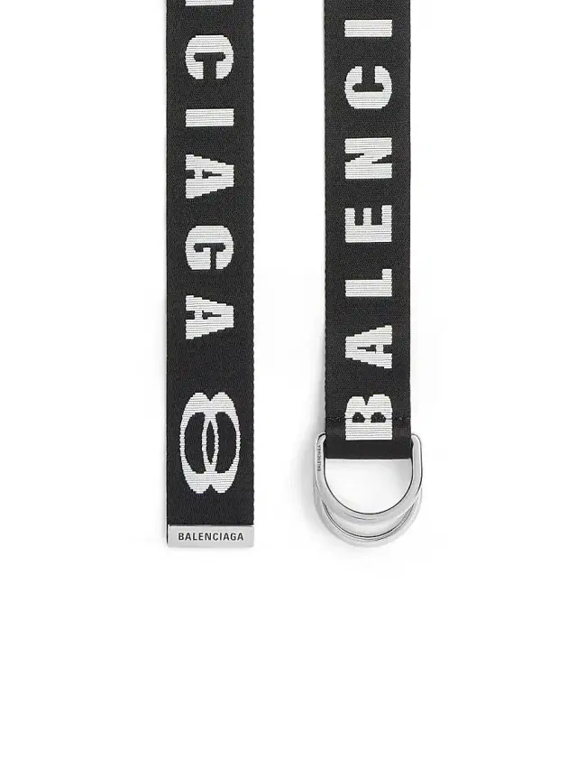 Balenciaga Men's D Ring Belt - Black White
