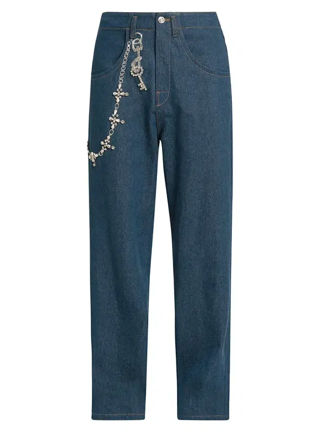 Bluemarble Men's Relaxed Trompe L'oeil Jeans - Blue - Size 30