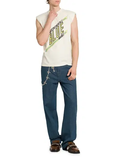 Bluemarble Men's Padded Shoulder Sleeveless T-Shirt | Thumbnail 2