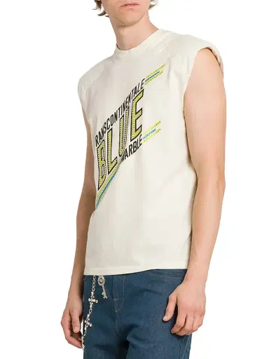Bluemarble Men's Padded Shoulder Sleeveless T-Shirt | Thumbnail 4