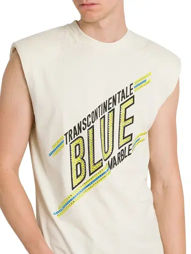 Bluemarble Men's Padded Shoulder Sleeveless T-Shirt | Thumbnail 6