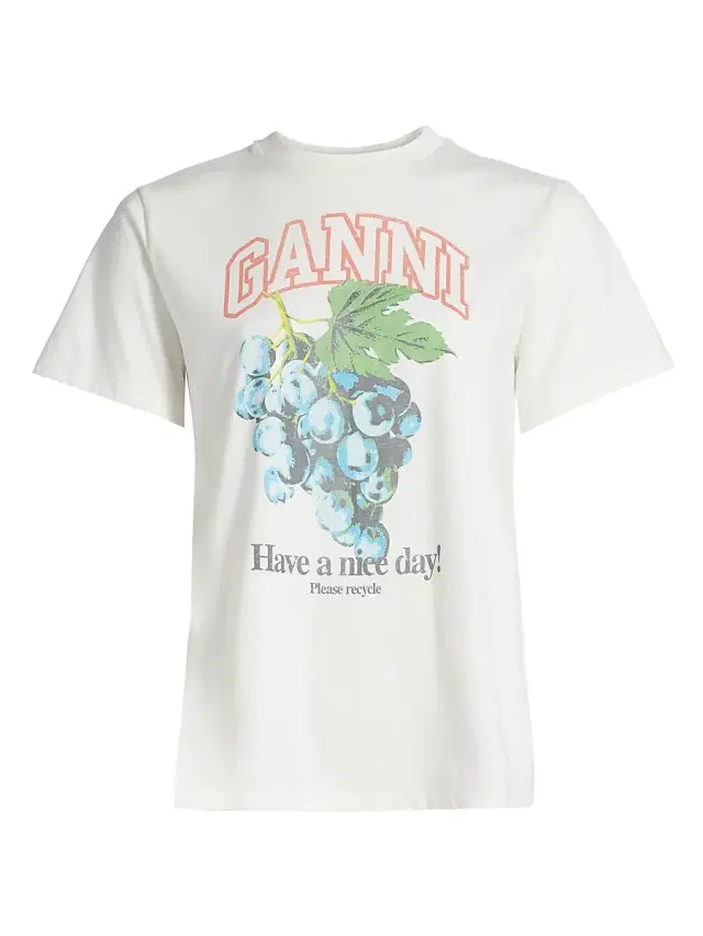 Women's Grapes Logo Cotton T-Shirt - Egret