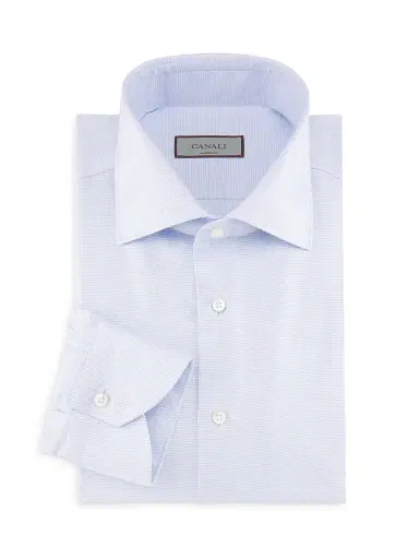Canali Men's Micro Houndstooth Cotton Dress Shirt | Thumbnail 1 Canali Men's Micro Houndstooth Cotton Dress Shirt | Thumbnail 1