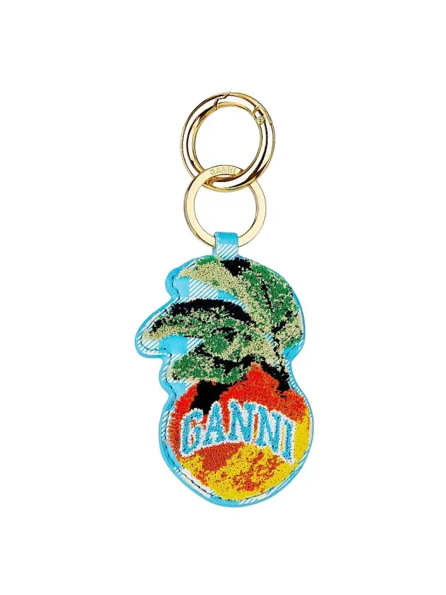 Ganni Women's Apple Velvet Keyring - Alaskan Blue