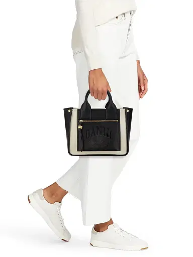 Ganni Women's Small Canvas Pocket Tote Bag - Black | Thumbnail 3