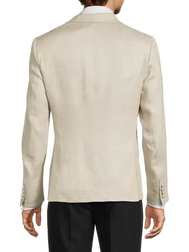 Pal Zileri Men's Metallic Linen Dinner Jacket - Beige - Size 40 | Thumbnail 5