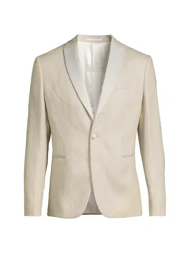 Pal Zileri Men's Metallic Linen Dinner Jacket - Beige - Size 40 | Thumbnail 1 Pal Zileri Men's Metallic Linen Dinner Jacket - Beige - Size 40 | Thumbnail 1