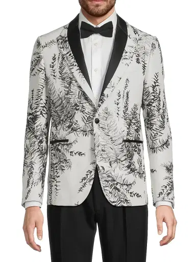 Pal Zileri Men's Floral Printed Dinner Jacket - Ivory - Size 40 | Thumbnail 3 Pal Zileri Men's Floral Printed Dinner Jacket - Ivory - Size 40 | Thumbnail 3