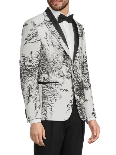 Pal Zileri Men's Floral Printed Dinner Jacket - Ivory - Size 40 | Thumbnail 4 Pal Zileri Men's Floral Printed Dinner Jacket - Ivory - Size 40 | Thumbnail 4