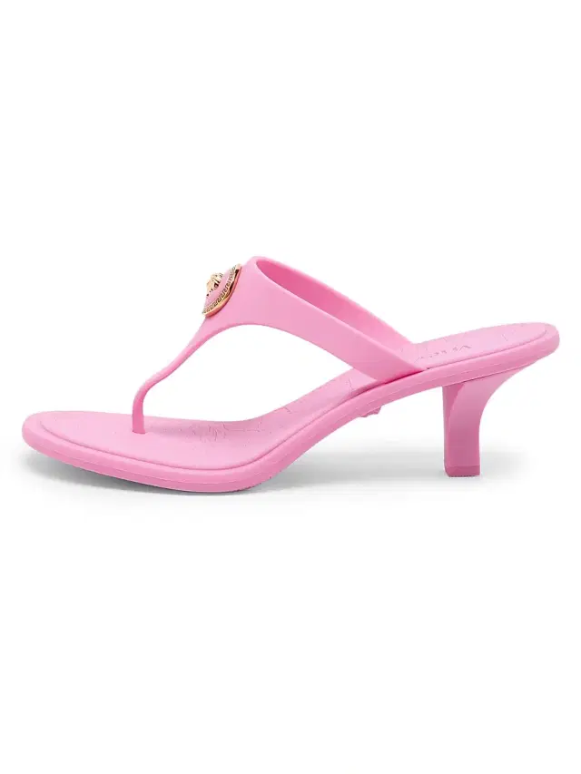 Versace Women's 55MM Medusa Baroque Kitten-Heel Sandals - Guava  Gold