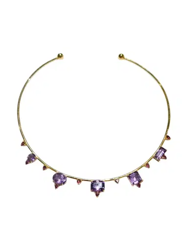 Wish Fine Jewelry Amethyst Tourmaline 18K Gold Necklace | Thumbnail 1 Wish Fine Jewelry Amethyst Tourmaline 18K Gold Necklace | Thumbnail 1