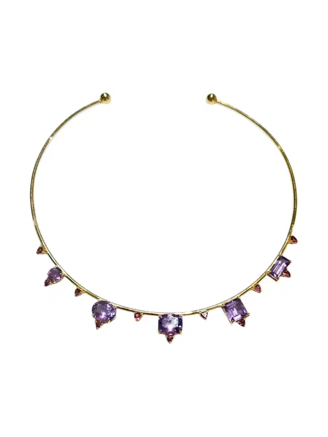 Wish Fine Jewelry Amethyst Tourmaline 18K Gold Necklace