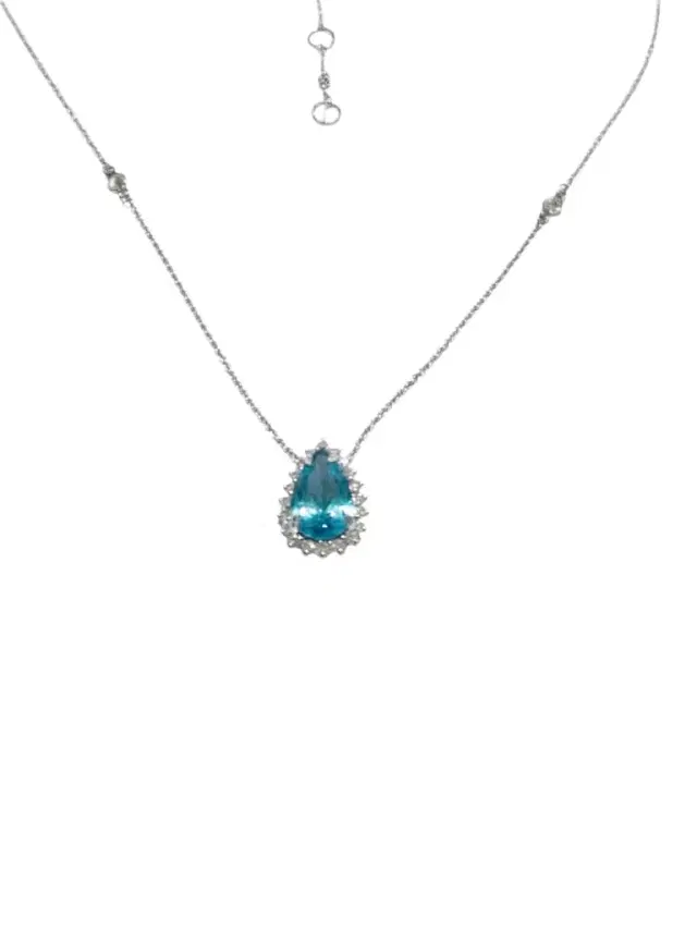 Wish Fine Jewelry Apatite Diamond 18K Gold Necklace