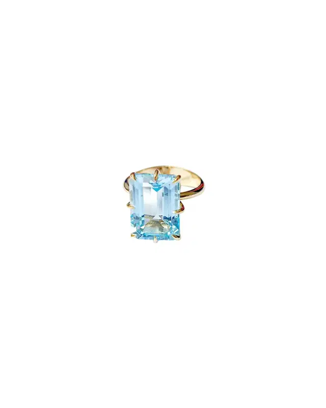 Wish Fine Jewelry Blue Topaz 18K Gold Ring