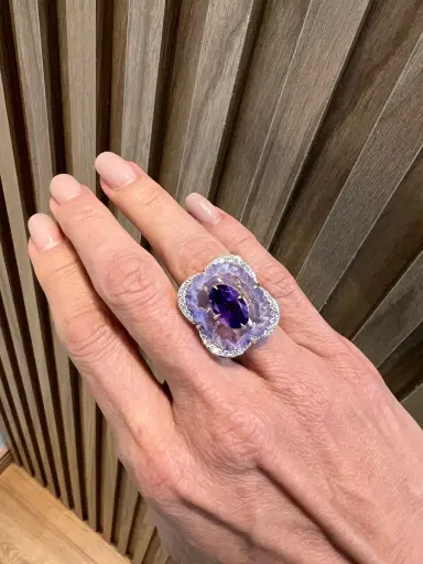 Wish Fine Jewelry Tanzanite Diamonds 18K Gold Ring | Thumbnail 2 Wish Fine Jewelry Tanzanite Diamonds 18K Gold Ring | Thumbnail 2