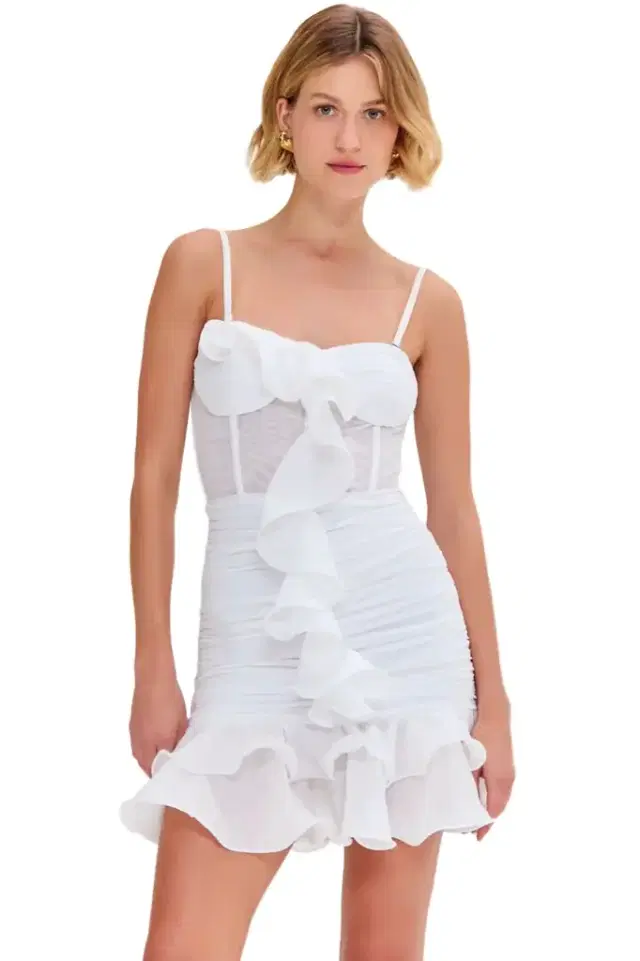 PatBo SILK PLISSE STRAPLESS MINI DRESS