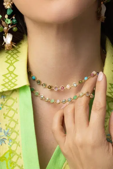 IRENE NEUWIRTH JEWELRY Small Classic Link Prehnite Moonstone Necklace | Thumbnail 3