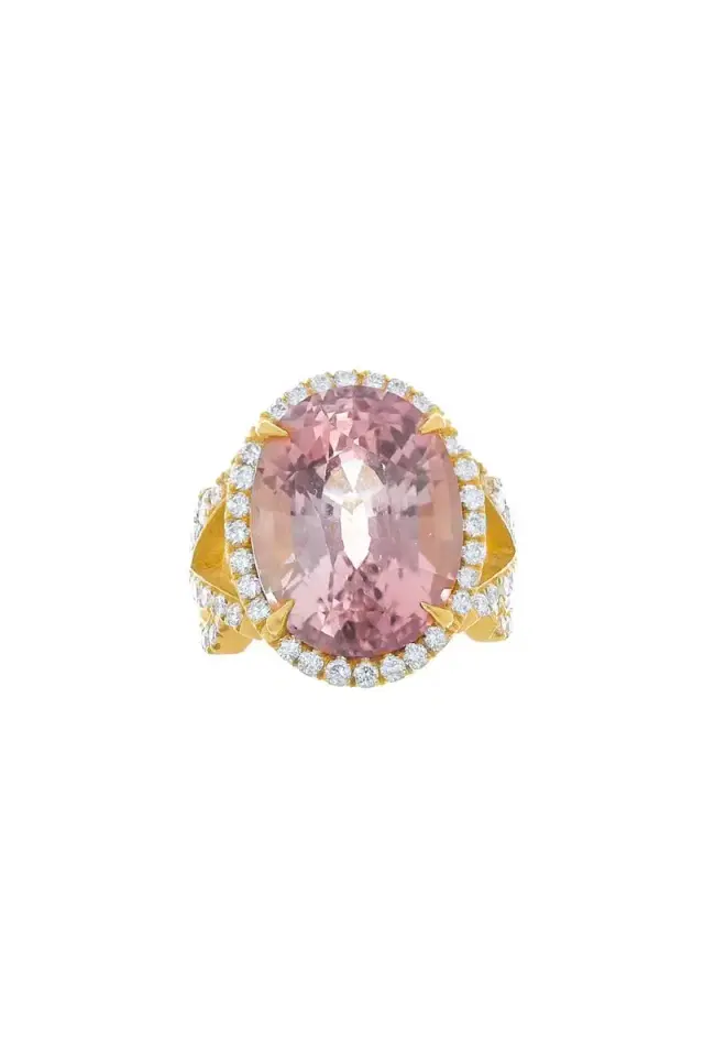 Tourmaline  Diamond Ring