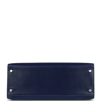 HERMÈS Pre-owned Hermes Kelly Sellier 28 Bleu Saphir Box Palladium Hardware | Thumbnail 6