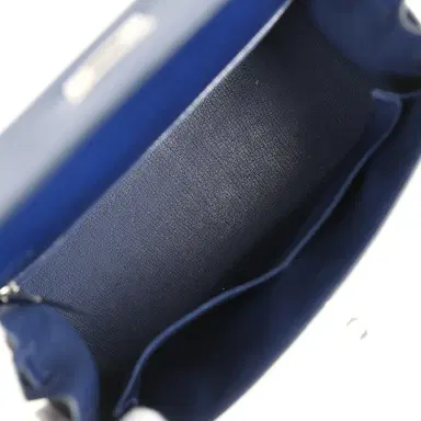 HERMÈS Pre-owned Hermes Kelly Sellier 28 Bleu Saphir Box Palladium Hardware | Thumbnail 8
