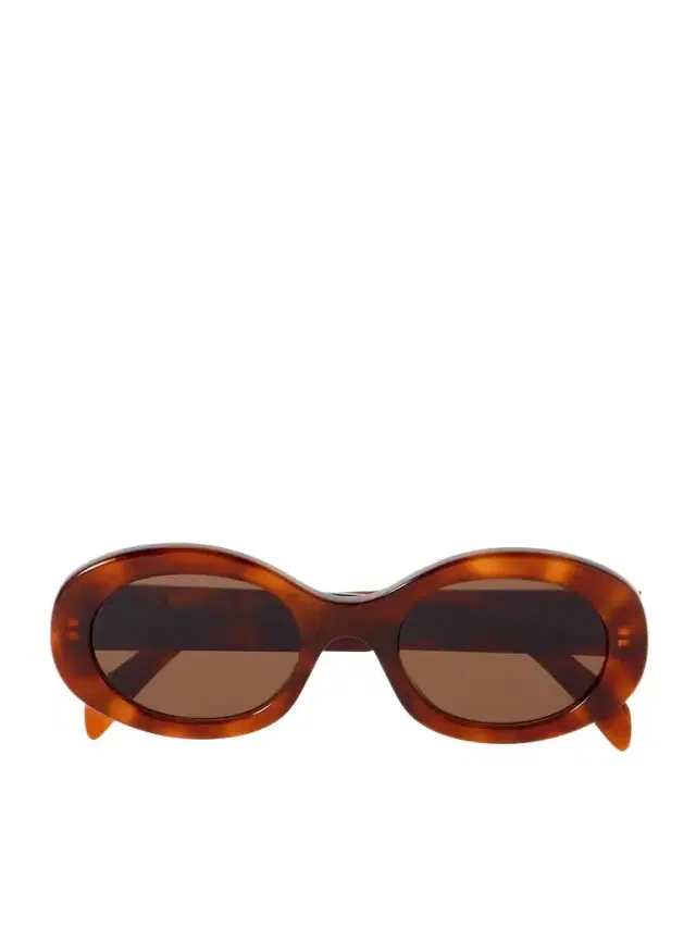 Triomphe Oval-frame Tortoiseshell Acetate Sunglasses