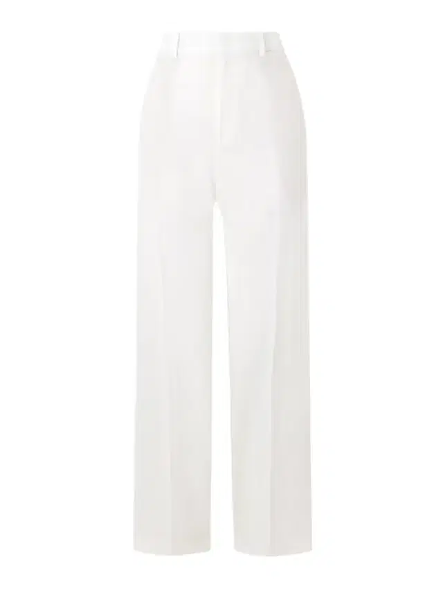 Pleated Linen Straight-leg Pants
