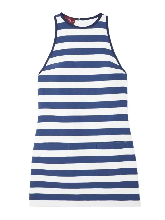 Striped Embossed Cotton-blend Twill Mini Dress