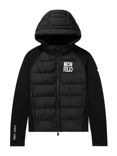Moncler Grenoble Logo-Appliquéd Fleece and Shell Down Zip-Up Hoodie - Men | Thumbnail 1 Moncler Grenoble Logo-Appliquéd Fleece and Shell Down Zip-Up Hoodie - Men | Thumbnail 1