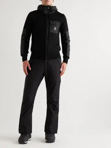 Moncler Grenoble Logo-Appliquéd Shell-Trimmed Wool-Blend Zip-Up Hoodie - Men | Thumbnail 2