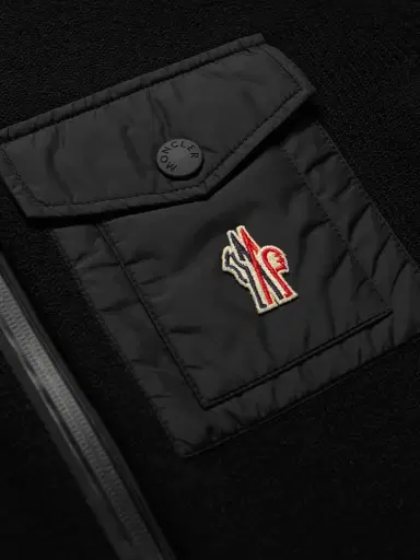 Moncler Grenoble Logo-Appliquéd Shell-Trimmed Wool-Blend Zip-Up Hoodie - Men | Thumbnail 3