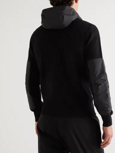 Moncler Grenoble Logo-Appliquéd Shell-Trimmed Wool-Blend Zip-Up Hoodie - Men | Thumbnail 4