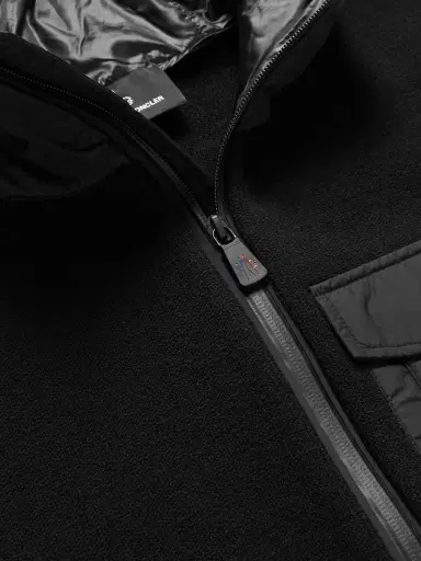 Moncler Grenoble Logo-Appliquéd Shell-Trimmed Wool-Blend Zip-Up Hoodie - Men | Thumbnail 5